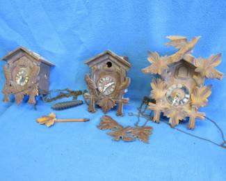 Lot 321. Thee Cuckoo clocks for parts
