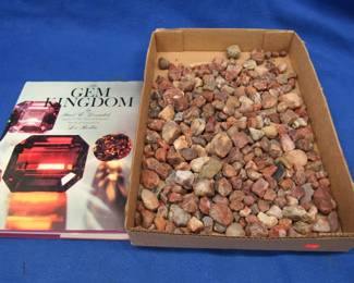 Lot 180. Approx. 7 1/2 Lbs. of agates and a book
