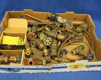 Lot 209. Approx. 27 lbs. of mostly brass and copper plumbing items