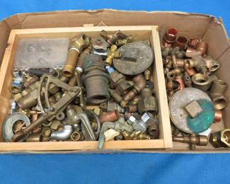 Lot 43. 19 lb. flat of scrap. Mostly copper and brass.