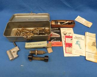 Lot 288. Rifle scope mounting rail and reloading parts
