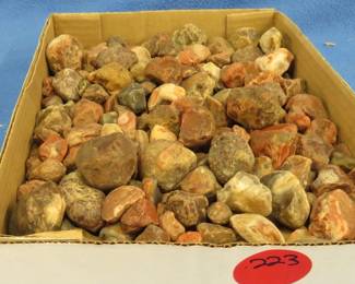 Lot 223. 5 lbs. oz. of agates, mostly from Lake Superior area