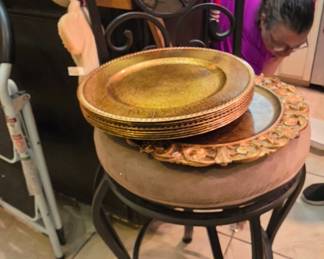 2 Bar Stools - Charger Plates