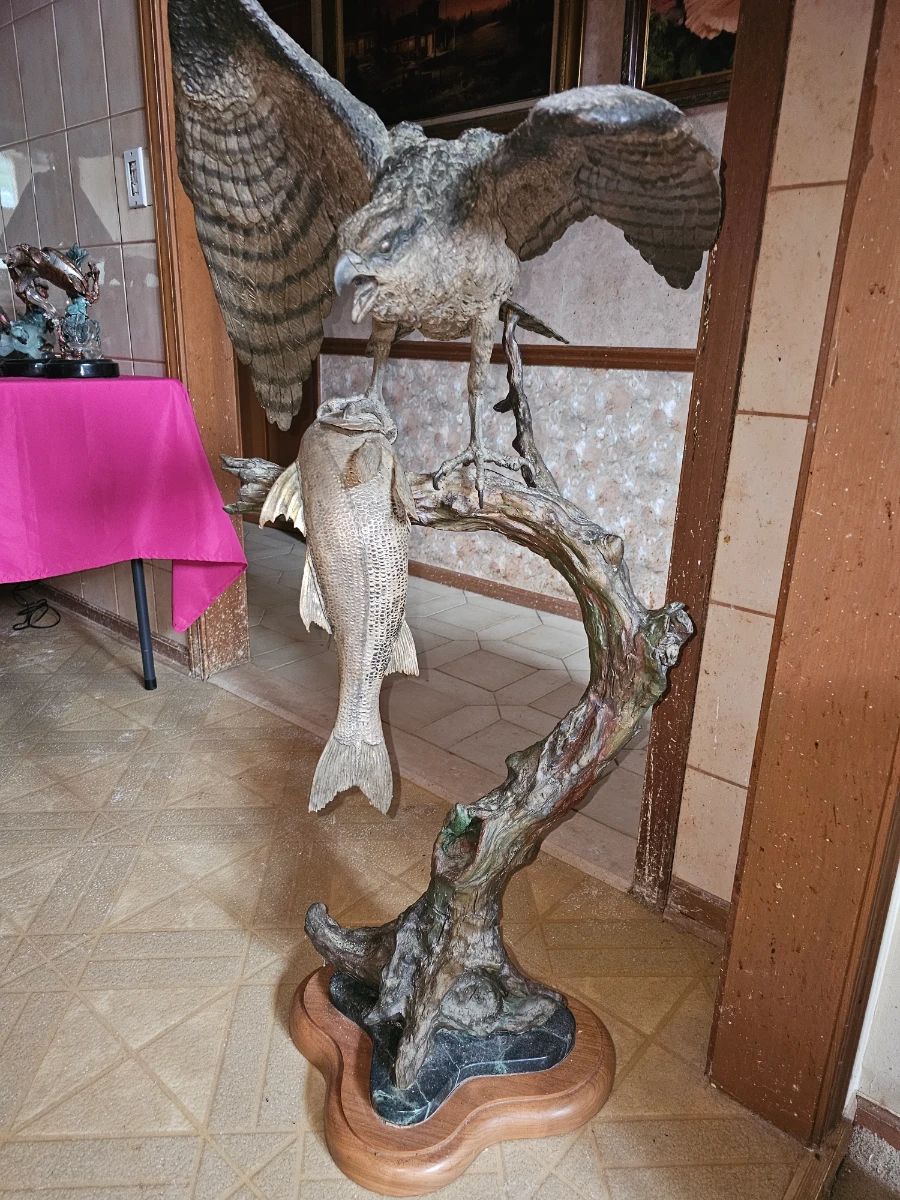 William H. Turner Limited-Edition Bronze “Osprey” Sculpture, 1991 No. 8/35, Signed Certificate of Origin