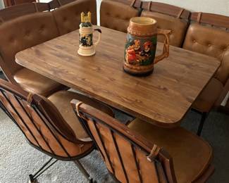 table with benches and chairs