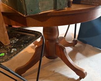 Vintage round solid wood table