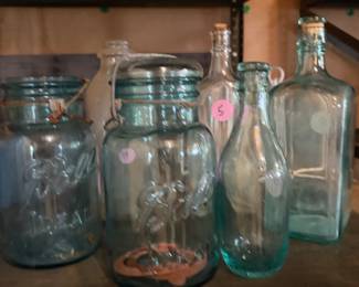 Blue Mason Bell jars