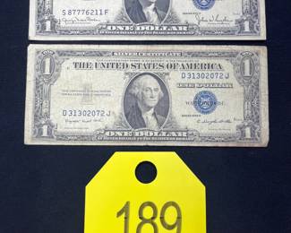 2- 1935 One Dollar Silver Certificate Blue Note