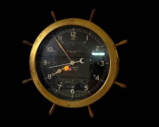 Solid brass nautical clock
