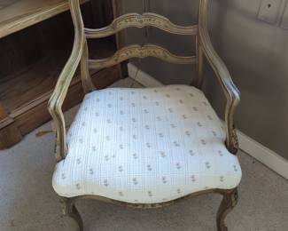 Vintage French Provincial arm chair with floral designs
