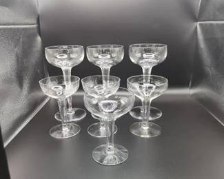 Vintage Hollow Stem Coupe Glasses
