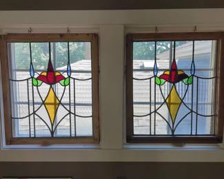 Pair of beautiful stained glass windows