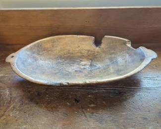 Antique Hand Carved Dough Bowl