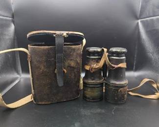 Antique Binoculars/Field Glasses with Case