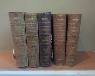 Antique 1800's Knickerbocker Books with Brass Bookends