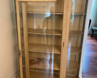 Vintage Wooden Curio Cabinet Needs Repairs