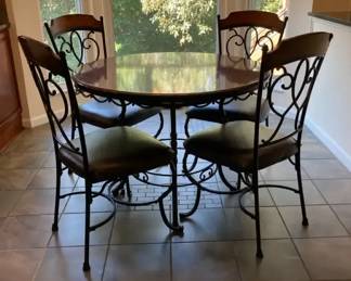 Round Kitchen Table with Four Side Chairs