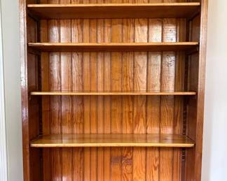 Carved Oak Open Bookcase with Adjustable Shelving