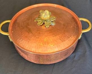 Hammered Copper Pot With Lid