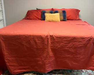 King Size Bed Platform Frame Mattress, with Sheets