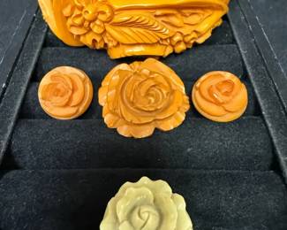 Bakelite Floral Collection Jewelry