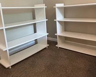2 Painted White Wood Shelves