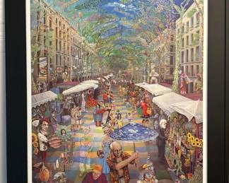 Anthony Pilley Les Rambles de Barcelona Framed and Matted Print