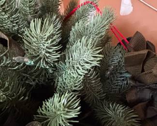 90 Fake Christmas Tree With Lights On Stand In Tree Keeper Bag