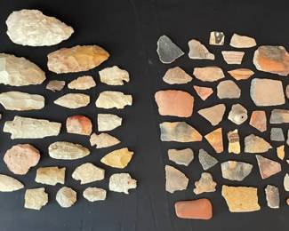 Collection of Arrowheads Native Pottery Shards