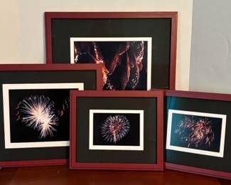 Framed And Matted 4 Fireworks Photographs Carol Louise