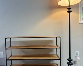 Floor Lamp with MetalWood Shelf