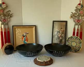 Framed Asian Artworks, Asian Decor, Pottery Pieces