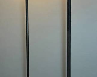 2 Metal With Glass Shade Torchiere Lamps