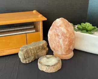 Tabletop Rain Chime, Agate, Calcite Faux Succulent