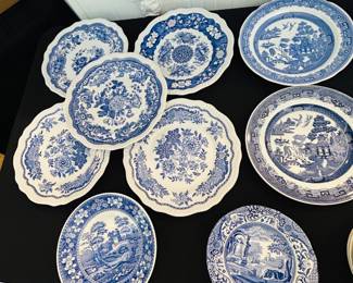 Spode blue and white plates