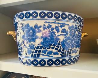 Blue and white accessories