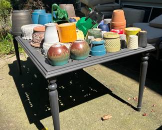 Pots and patio table
