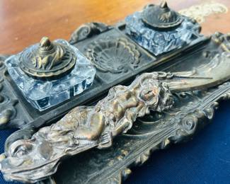 Ornate double inkwell