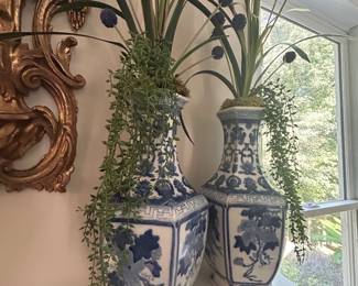 Blue and white vases