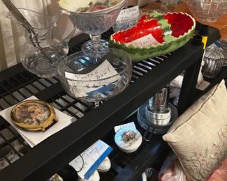 Vintage serving dishes and glassware
