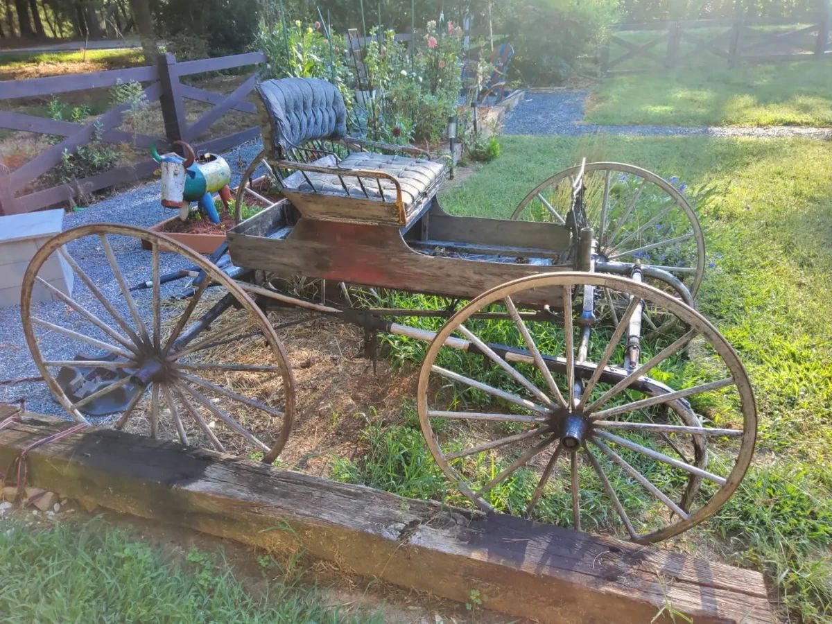 Antique HorseDrawn Buggy with Tufted Seat
