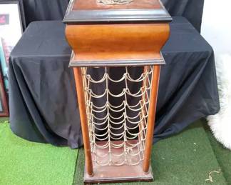Romeo y Julieta Pedestal Wine Rack and Cigar Humidor Cabinet