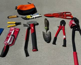 Milwaukee Hammer, Bolt Cutters, Pry Bars, Crimper  Garden Tools