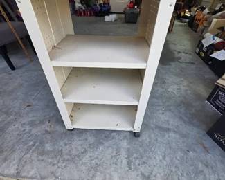 Mobile Steel Shelving Unit with Wood Top