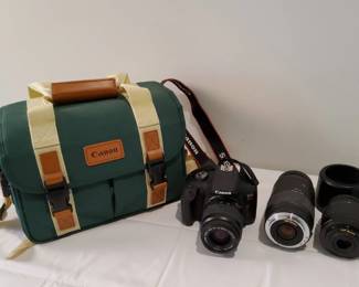 Canon EOS Rebel T7 DSLR Camera with 3 Lenses  Bag