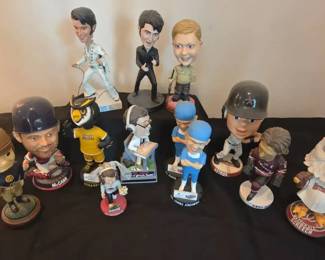 Bobble Heads Collection  2 Elvis, Notre Dame, Ralphie Boy  Many More