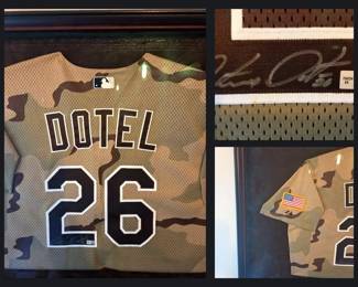 Framed Octavia Dotel Autographed  MLB Authenticated Game Jersey