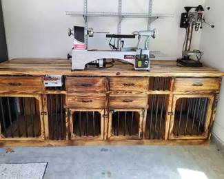 Custom Wood Garage Storage Workbench with Drawers