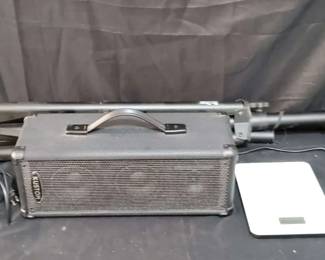 Kustom PA Speaker, Sonos One, Scale  OnStage Stands