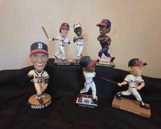 Atlanta Braves Legends  Bobble Head Collection, Hank Aaron, Chipper Jones, Andruw Jones  More